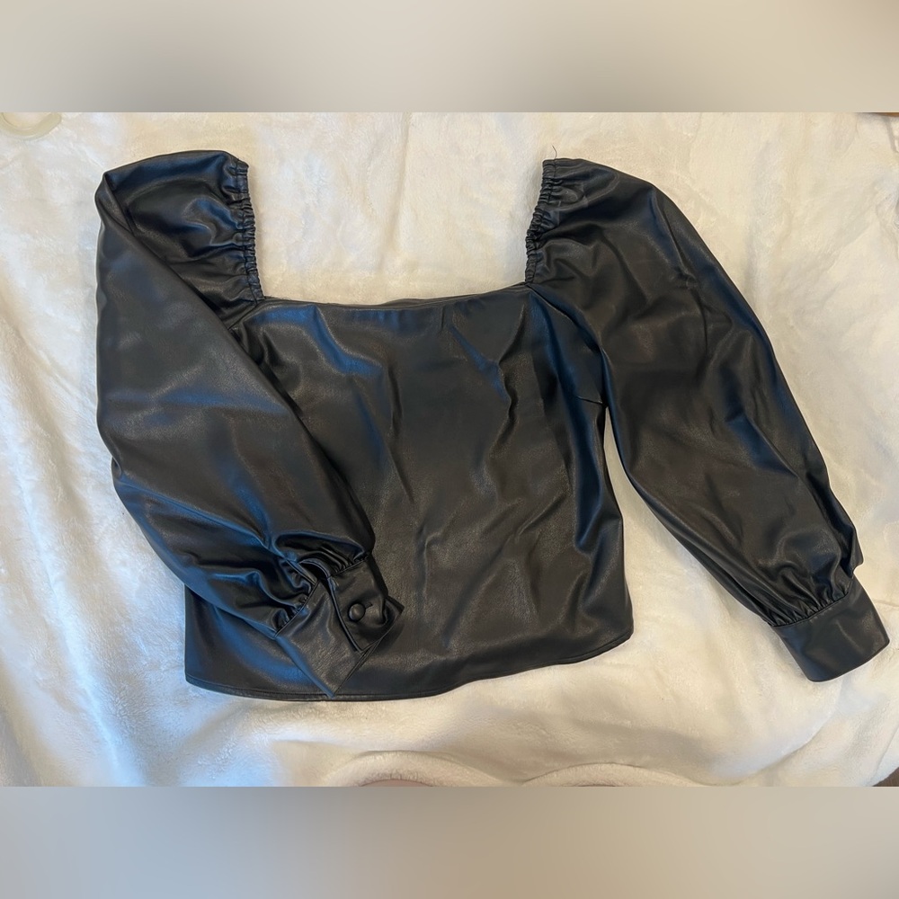 Lucy Paris Faux Leather crop top